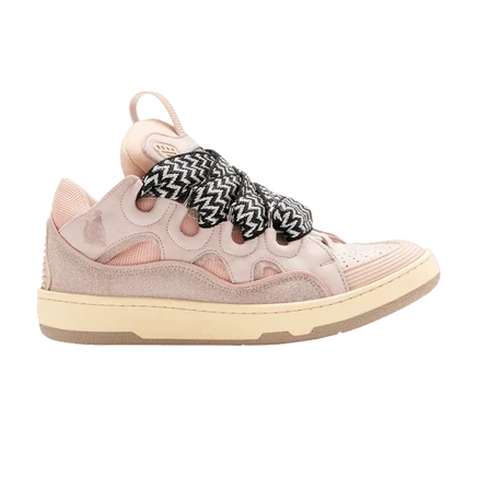 Кроссовки Lanvin из натуральной кожи и блесток 'Pale Pink' розового цвета