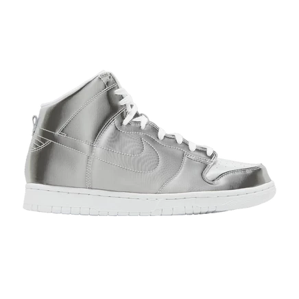 Мужские кроссовки CLOT x Nike Dunk High Flux, серебристые
