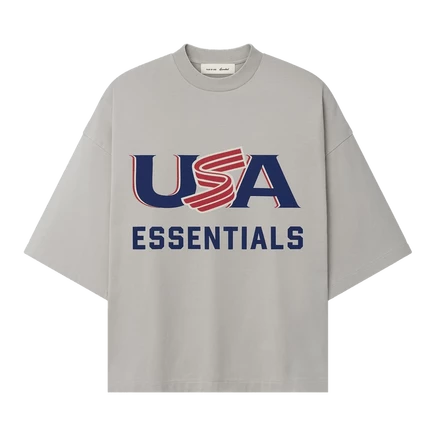 Футболка Fear of God Essentials USA Merch «Seal», серая