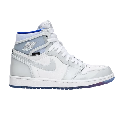 Кроссовки Air Jordan 1 High Zoom Racer Blue, белые