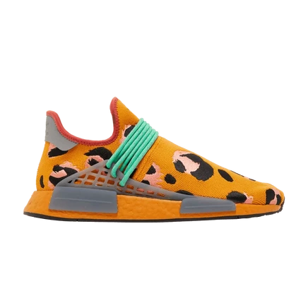 Мужские кроссовки Pharrell x adidas NMD Human Race с анималистическим принтом, оранжевые