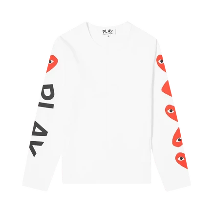 Футболка с длинным рукавом Comme des Garçons Play с логотипом, белая