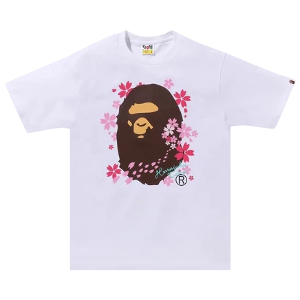 Мужская футболка Bape Sakura Ape Head, белая