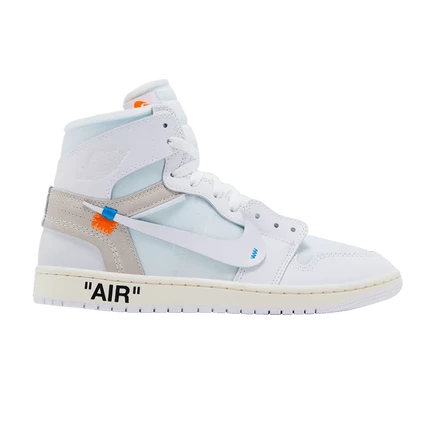 Кроссовки Off-White x Air Jordan 1 Retro High OG Alaska, белые