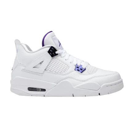 Детские кроссовки Air Jordan 4 GS Purple Metallic, белые