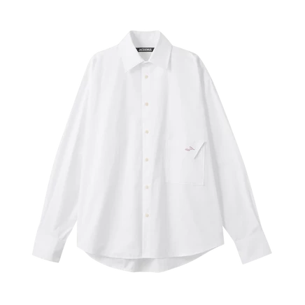 Рубашка Jacquemus La Chemise Nappe, белая