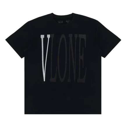Мужская футболка VLONE Staple, черная с серебристым