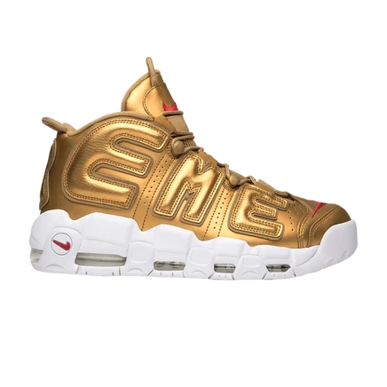 Кроссовки Supreme x Nike Air More Uptempo, золотистые