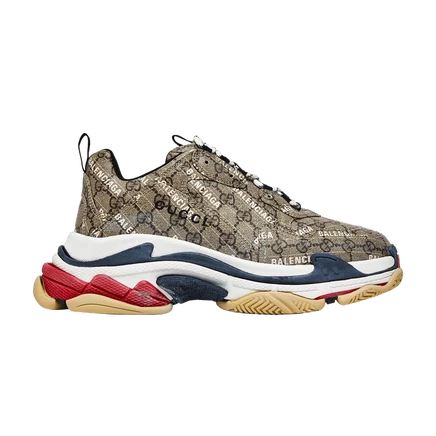 Кроссовки Gucci x Balenciaga Triple S 'The Hacker Project' коричневого цвета