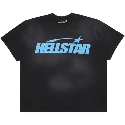 Футболка Hellstar Classic с обычным принтом, черно-синяя