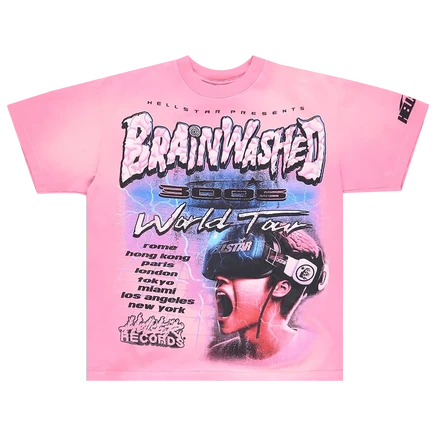 Унисекс футболка Hellstar Brainwashed, розовая