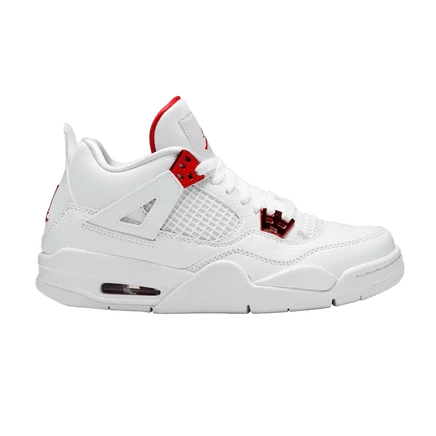 Детские кроссовки Air Jordan 4 Retro Red Metallic, белые