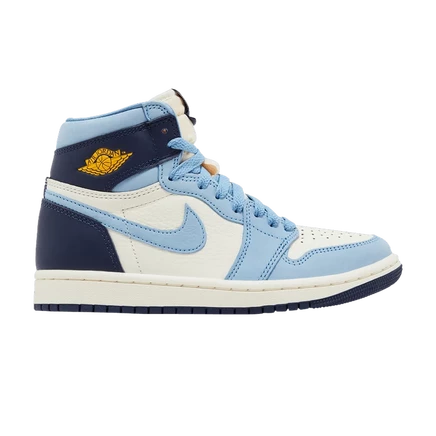 Женские кроссовки air jordan 1 high first in flight, голубые