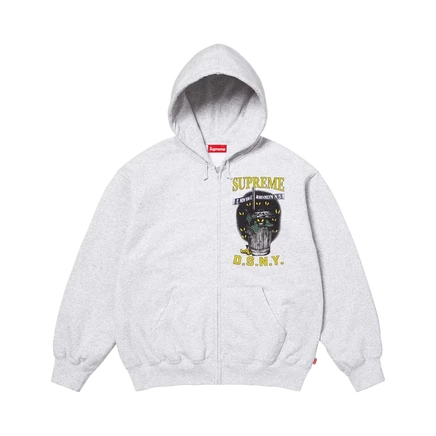 Толстовка Supreme x Dsny на молнии, пепельно-серая