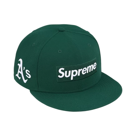 Унисекс кепка Supreme x New Era Oakland Athletics Box Logo, темно-зеленая