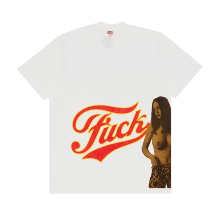 Мужская футболка Supreme x Hysteric Glamour Fuck, белая