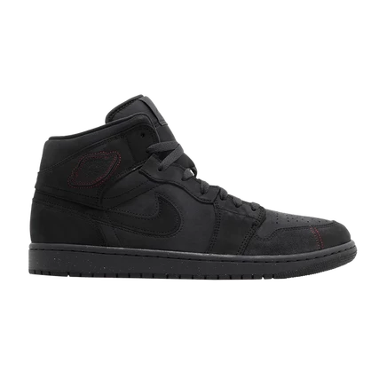 Кроссовки Air Jordan 1 Mid SE Craft Dark Smoke Red, черные