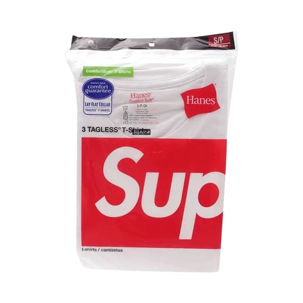 Набор футболок supreme x hanes 3 шт без бирок, белые