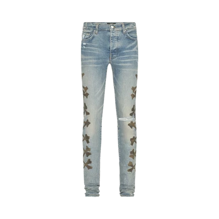 Джинсы Amiri Camo Bones, индиго