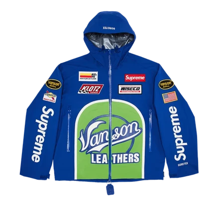 Куртка Supreme x Vanson Leathers GORE-TEX Shell, синяя