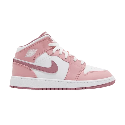 Детские кроссовки Air Jordan 1 Mid GS Valentine's Day, розовые