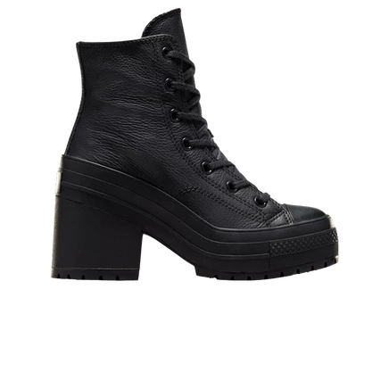Кеды Converse Wmns Chuck 70 из кожи на высоком каблуке класса люкс 'Black' черные
