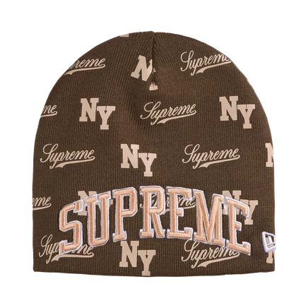 Мужская шапка-бини Supreme New Era, коричневая
