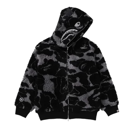 Худи Bape ABC Camo Boa Shark на молнии, черная