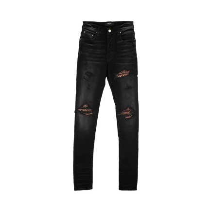 Мужские рваные джинсы Amiri MX1 Bandana, черные