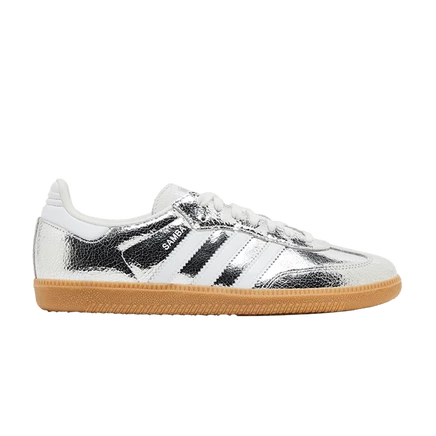 Женские кеды adidas samba og «cracked metallic», серебристые