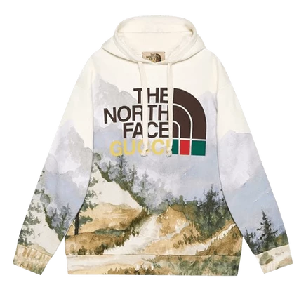 Толстовка Gucci x The North Face Trail Print, разноцветная