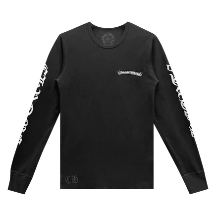 Термальная футболка Chrome Hearts Scroll Logo, черная