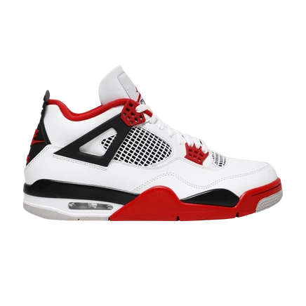 Мужские кроссовки Air Jordan 4 Retro OG Fire Red, белые