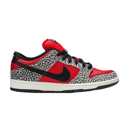 Кроссовки Nike Supreme x Dunk Low Premium SB «Red Cement», красные