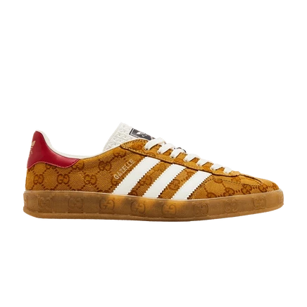 Кроссовки Gucci x adidas Gazelle с монограммой GG, коричневые