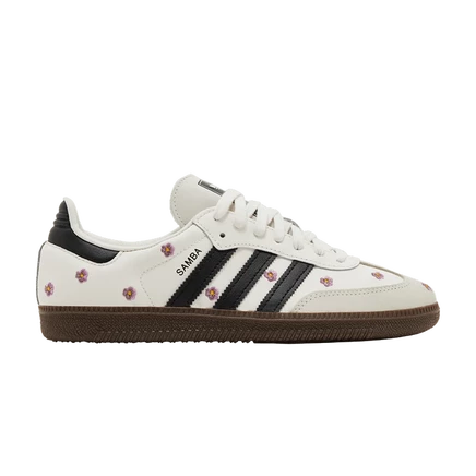 Женские кроссовки Adidas Samba OG, белые с вышивкой