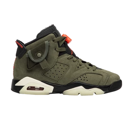 Детские кроссовки Air Jordan 6 Retro Travis Scott, зеленые