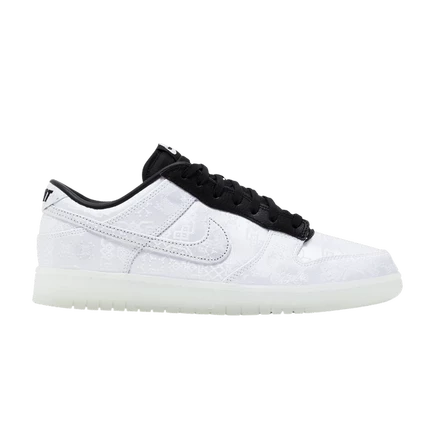 Кроссовки Nike Dunk Low Fragment Design x CLOT 20th Anniversary, белые