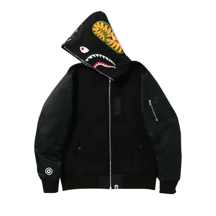 Толстовка на молнии Bape Military Shark, черная