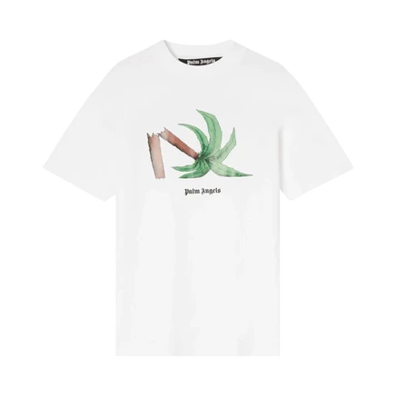 Футболка Palm Angels Broken Palm Classic, бело-зеленая