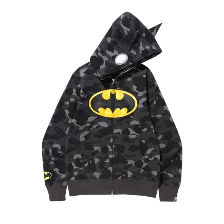 Унисекс худи Bape x DC Batman Color Camo на молнии, черное