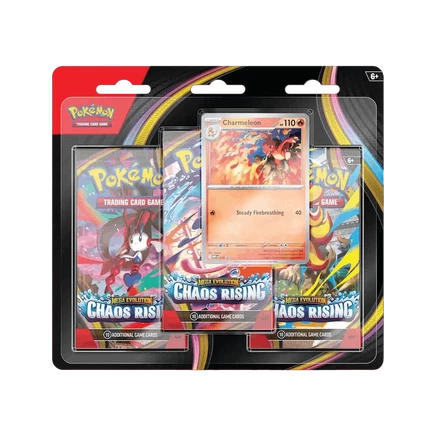 Набор Pokemon Mega Evolution: Chaos Rising, 3 блистера «Charmeleon», мультиколор