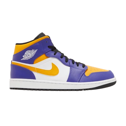 Кроссовки Air Jordan 1 Mid 'Lakers', фиолетовые