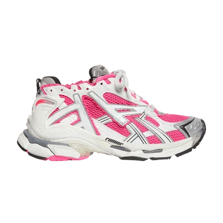 Женские кроссовки Balenciaga Runner, бело-неоново-розовые