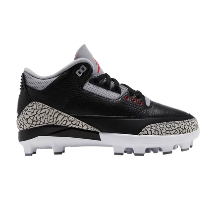 Бейсбольные бутсы Air Jordan 3 Retro MCS Black Cement, черные