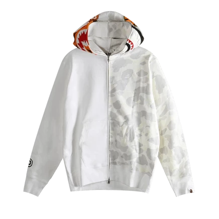 Унисекс худи Bape City Camo Tiger Shark на молнии, белая