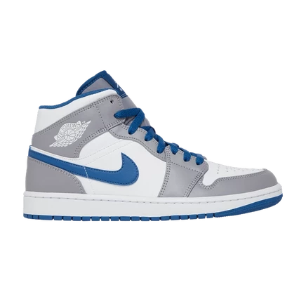 Мужские кроссовки Air Jordan 1 Mid Cement True Blue, серые