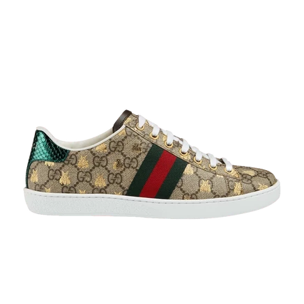 Женские кроссовки Gucci Ace GG Supreme «Bees», коричневые