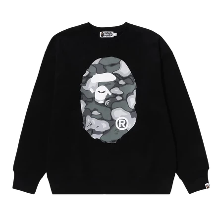 Унисекс свитшот BAPE Liquid Camo Ape Head, черный