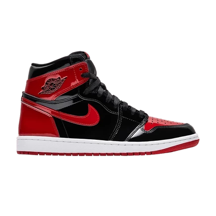 Кроссовки Air Jordan 1 Patent Bred, красно-черные
